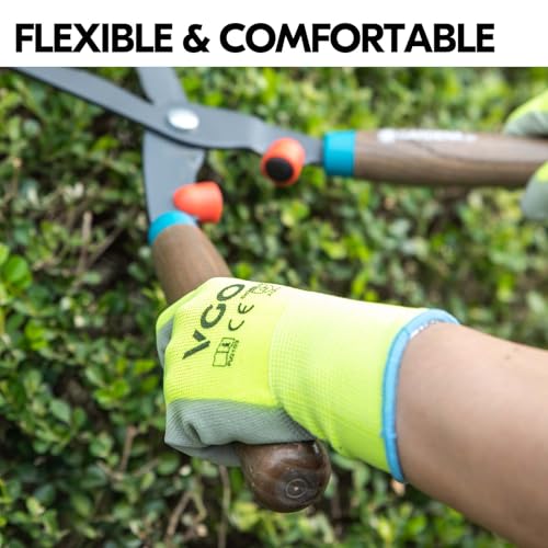 Vgo... 15Pairs PU Coated Safety Work Gloves,Gardening Gloves (PU2103,M) - color: Yellow, size: Medium
