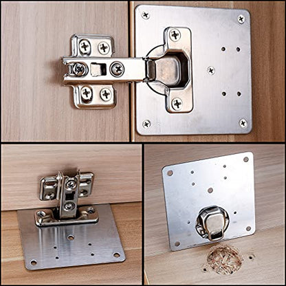 20 Pcs Cabinet Hinge Repair Plates Kits,Kitchen Cupboard Door Hinge Repair