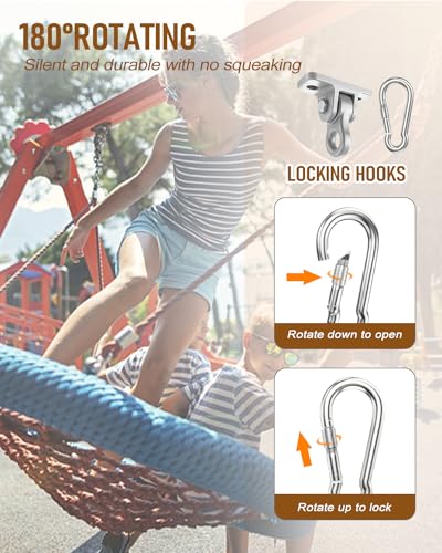 Heavy Duty Porch Swing Hangers Kit Swing Hardware Hooks - color: 8 Pack Silver