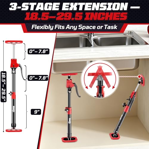 XINQIAO Cabinet Jacks for Installing Cabinets, Heavy Duty Third Hand Tools Adjustable Support Pole from 18.5 in to 29.5 in, 4 PCS - size: 18.5"-29.5" 4PC