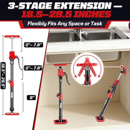 XINQIAO Cabinet Jacks for Installing Cabinets, Heavy Duty Third Hand Tools Adjustable Support Pole from 18.5 in to 29.5 in, 1 PC - size: 18.5"-29.5" 1PC