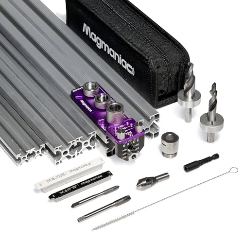 Upgrade Aluminum Profile Drill Guide Access Hole Drill Jig Step Drills - color: Purple-black