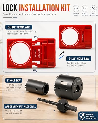 Door Hinge Jig, Door Hinge Template Kit for Router, Door Lock Kit