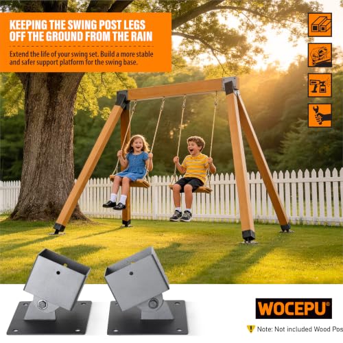 4-Pack Heavy Duty Swing Leveling Base Brackets 45-60 Angle Range Swing Set Brackets Stainless Steel Swing Anchor Leveling Kit Brackets Level on Uneven Ground Fits Grass Gravel and Hard Ground - color: Black, size: Base Brackets:4Pcs