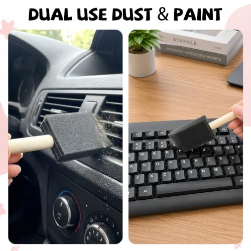 Mister Rui 1.5" Sponge Brushes 24 Pk – Bulk Foam Applicators for Classrooms