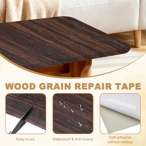 HARFINGTON Wood Grain Repair Tape 5" x33ft Self-Adhesive Repair Patch - color: Black Walnut, size: 5" x 33ft