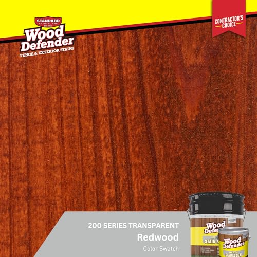 Wood Defender 200 Series Stain and Seal, Redwood, 5-Gallon - color: Redwood, size: 5 Gallon