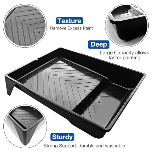 Great Andrew 7 Inch Deck Stain Paint Brush with 9-Inch Paint Tray Liners