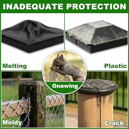 4x4 Heavy Duty Aluminum Post Caps Cover, Matte Finish Powder Coated Surface - color: Black, size: 3.5" x 3.5"