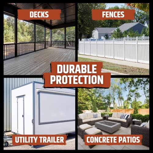 Liquid Rubber Polyurethane Deck Coating - Textured, White, 1 Gallon - color: Textured White, size: 128 Fl Oz (Pack of 1)