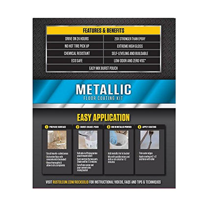 RockSolid Metallic Garage Floor Coating, Gunmetal - color: Gunmetal, size: 70 fl oz (Pack of 1)