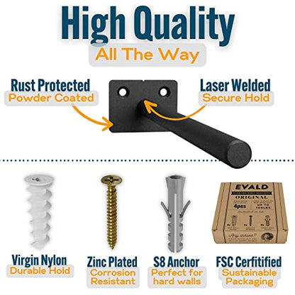EVALD 8 Inch Floating Shelf Brackets with Screws & Anchors, Hidden Shelf Brackets, Heavy Duty Shelf Brackets, Floating Shelf Mount - size: 8 Inch, style: 4 Pack Standard