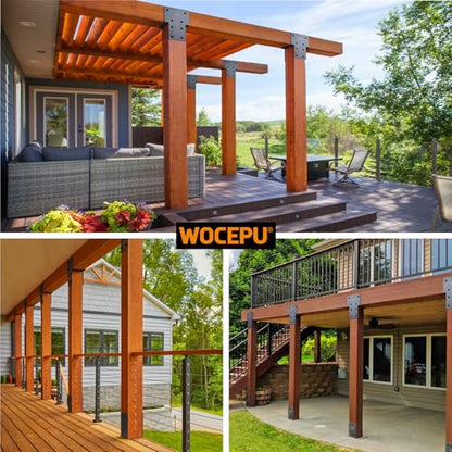2 Pack Heavy Duty 6x6 (Actual 5.5"x5.5") Stainless Steel Post Caps Tie Bracket , Fit Connecting Wood Gazebo, Deck Patio Post and Wood Beams Bracket (Dark Ggray) - size: Standard 6"x6"(Actual 5.5"x5.5")