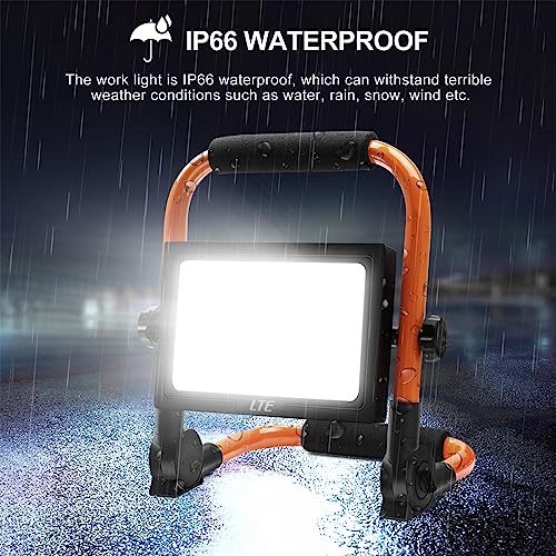 LTE 50W LED Work Light 4300LM Portable Work Light with 16.4FT Cord