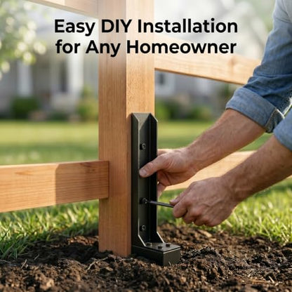 Fence Post Repair Kit: 2-Pack Ground Spike Heavy Duty Stake - 30in Fence Post Anchor - Stabilize Tilted Or Aging Posts 15in Deep - for Repair Tilted Or Broken Wood Fences Post