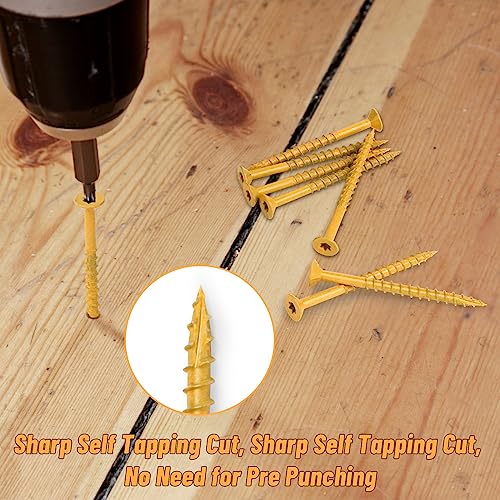 Eazy2hD Deck Screws # 10 x 2 Inch, 466Pcs, Carbon Steel Exterior Wood Screw - size: # 10 x 2"