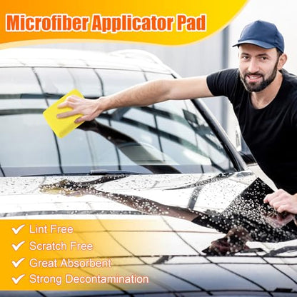 Riakrum 32 Pcs Microfiber Applicator Pads, Yellow,Grey,Blue,red - color: Yellow,grey,blue,red
