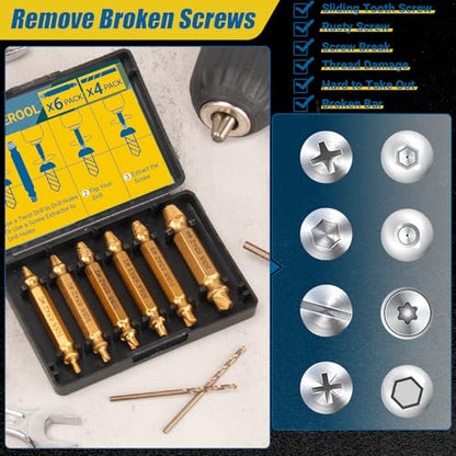 10 PCS Damaged Screw Extractor Set - size: 10 Pieces