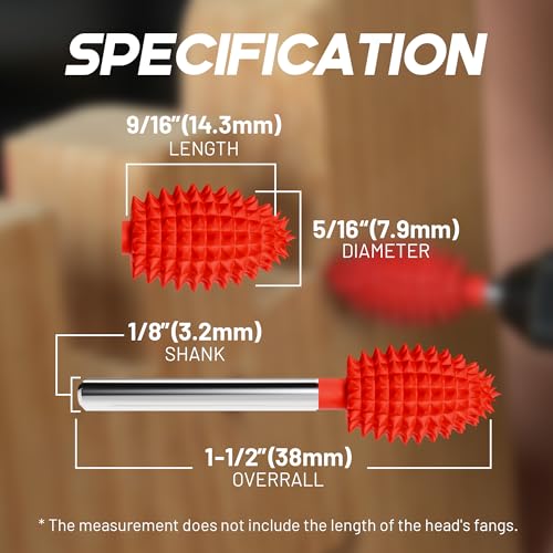 EZARC Tungsten Carbide Rotary Burr, Flame Tip, 1/8" Shank for Wood Carving - size: 1PC SG