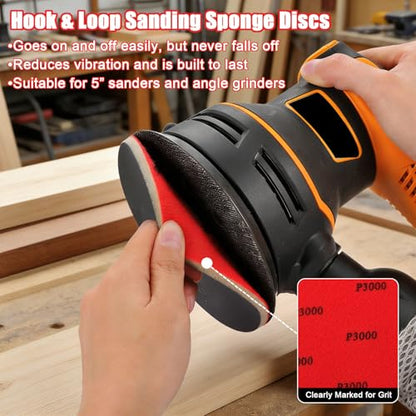 MAXMAN Foam Sanding Pads, 5" Bowling Sanding Pads, 320 Grit for Auto - size: 5 inch, style: 320 Grit