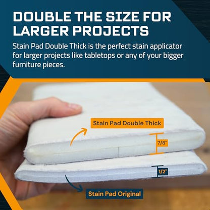 MāKRS Stain Pad Double Thick, Wood Finish Applicator, 1-Pack - size: 1 Pad, style: Double Thick