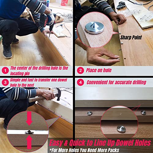 Dowel Centers, 10PCS 1/4", 3/8", 5/16", 7/16", 1/2" Centering Pins