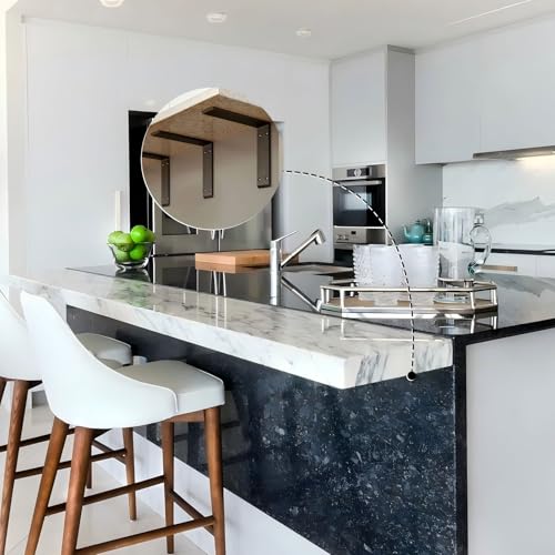 Heavy Duty Metal Countertop Brackets 18 Inch L Shape Countertops Floating Shelf Brackets 0.4 Inch Thick Granite Countertops 18"x8"x2.5" for Quartz/Granite/Wood/Concrete/Laminate Countertops (4pack) - color: Black-4Pack, size: 18"x8"x2.5"