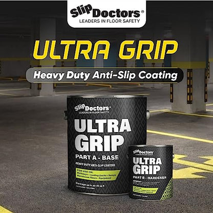 Ultra Grip Extra High Traction (Low Temp, Black) Non-Skid Paint for Industrial Surfaces, Gallon, Two-Part Epoxy - color: Black, style: Low Temp