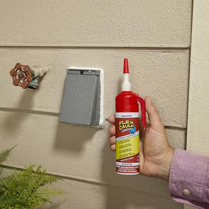 Flex Caulk Hybrid Polymer Waterproof Sealant, White, 4 oz, 1-Pack - style: Hybrid, White, 4 oz, 1-Pack