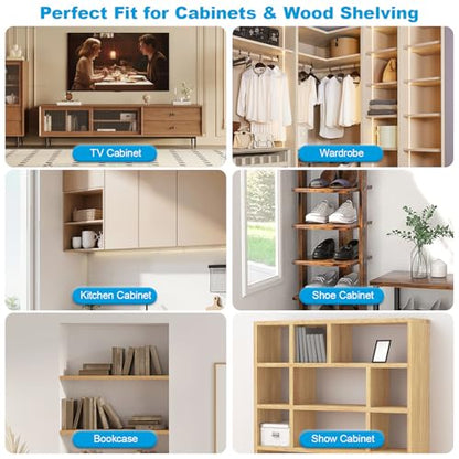 80 Pcs Shelf Pegs Pins Kit, 4 Styles Heavy Duty 5mm 1/4 Inch Shelf Support Pegs Holders, Nickel Plated Cabinet Shelf Clips for Kitchen Wood Shelves Bookcase