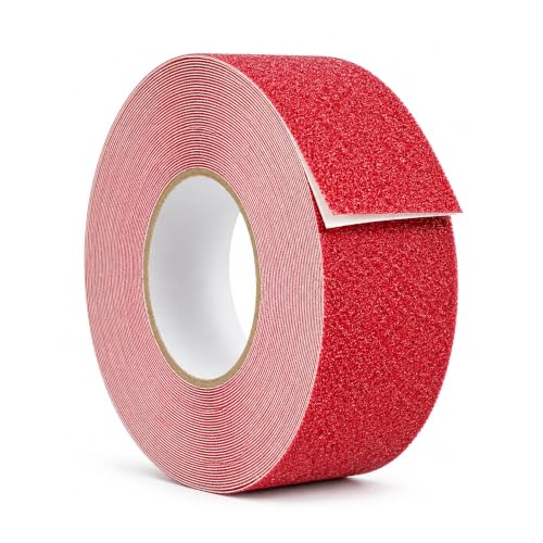 WOD Heavy Duty Anti Slip Tape Red - 2 inch x 30 ft. Non Skid Treads Weather Proof Indoor/Outdoor Traction Tape for No Slip Stairs ASTC32 - color: Red, size: 2 Inch (50mm)