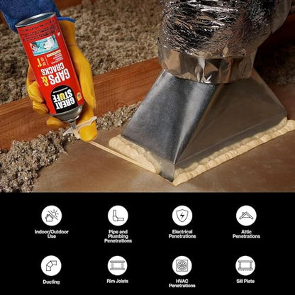 Great Stuff 157911 Insulating Foam Sealant, 20 Ounce, Ivory (Pack of 2) - size: Pack of 2