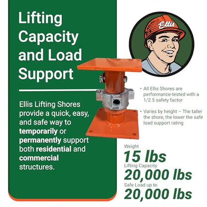 Ellis Light-Duty Lifting Shores, Adjustable Screw Jack Post, 8" to 10" - size: 8"–10"
