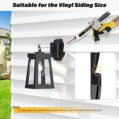 Vinyl Siding Mounting Blocks, Siding Mounting Kit, 130110006001 Octagon Mount Block, Mounting Plate for 1/2 inch Lap and 4 inch to 10 inch Height Siding, Black - style: Black