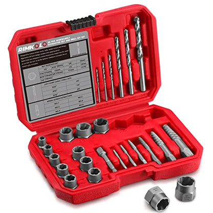 26-Piece Screw & Drill Bit Set, Multi-Spline & Bolt Extractors, Spiral Extractor for Broken Studs & Fittings - color: 26-PIECE