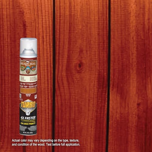 Ready Seal Exterior Wood Stain & Sealer, Redwood, Turbo Spray - color: Redwood, size: 24 Ounce Spray (Pack of 1)