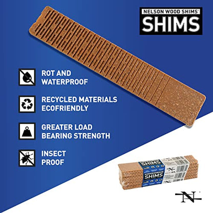 Composite Shims & Wedges for Leveling – Waterproof (24 Pack) 8-Inch Heavy Duty Durable Wood & Plastic Shims for Leveling Toilets, Windows, Cabinets, Decks, Tables & Furniture Levelers - Made in USA