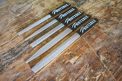 Kutzall Original 8" Flat Hand Rasp - Fine, Wood Rasp/File Used for Woodworking & Shaping, W/Ergonomic Soft Grip Handle, Abrasive Tungsten Carbide Coating - 13" (330.2mm) Overall Length - FT8170 - size: 8" (203.2mm) Length