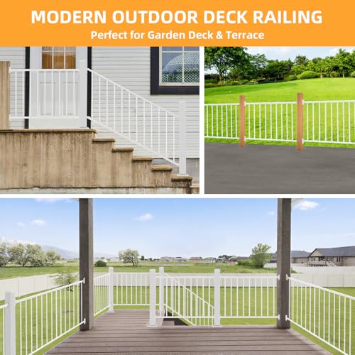 47in Deck Railing Post with Screws - color: White-1, size: 47in Post for Stair Railing