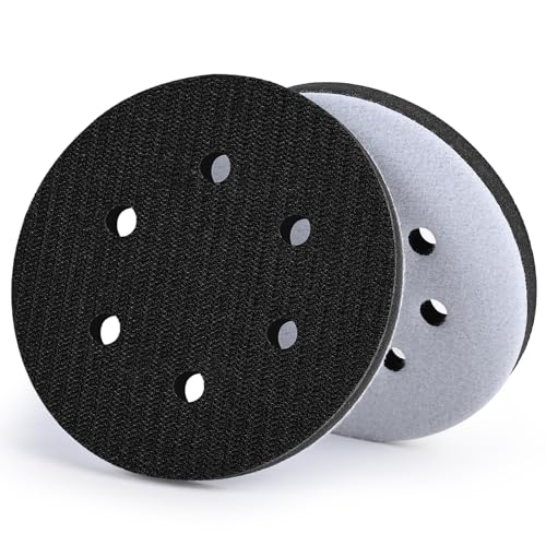 6 Inch 6 Holes Foam Sanding Pads 2Pcs Interface Pad - size: 150mm