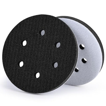6 Inch 6 Holes Foam Sanding Pads 2Pcs Interface Pad - size: 150mm