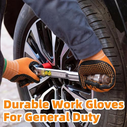 Schwer 3/6/12 Pairs Safety Work Gloves, MicroDot Abrasion & Grip, LT5619, M - size: Medium