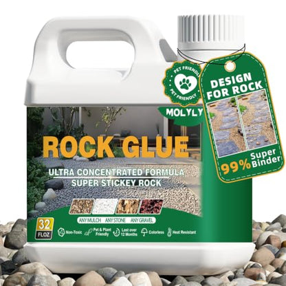 Rock Glue for Landscaping, Strong Mulch & Gravel Adhesive, 32OZ - size: 32 OZ