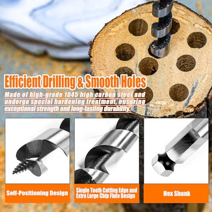 1 Inch x 9 Inch Auger Drill Bit for Wood,1 Inch Hex Shank - size: 1" x 9"