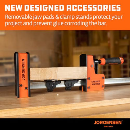 JORGENSEN 50-Inch Parallel Bar Clamps, 2-Pack Cabinet Master Bar Clamps - size: 50-Inch