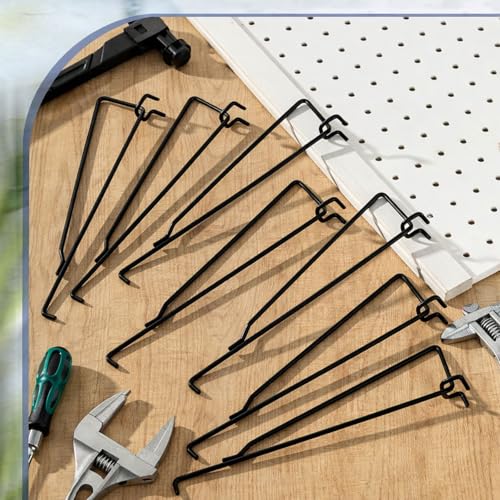 Shimeyao 10 Pcs Pegboard Shelf Brackets 12 Inch, Peg Hooks, Black - color: Black, size: 12 Inch