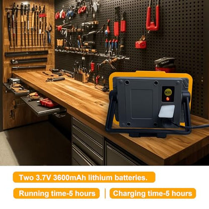 Magnetic Led Work Light Rechargeable, 700LM 3600mah Battery