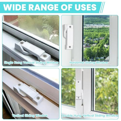 5PCS F2590 Window Sash Locks, White Sliding Window Latches - color: White