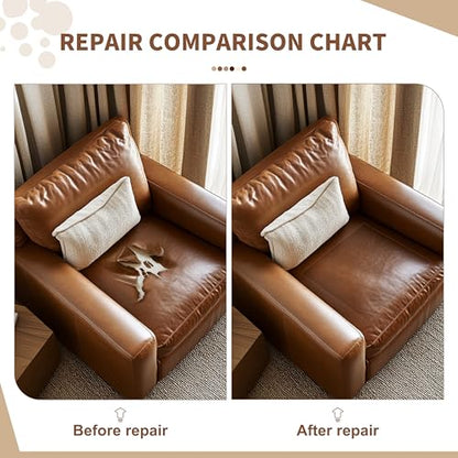 TIANLDD Leather Repair Tape,16 x 80 Inches Self Adhesive Leather Repair Patch，Leather Repair Kit for Furniture，Couches,Car Seats,Cabinets,Handbags(Khaki-Litchi Grain) - color: Khaki-Litchi Grain, size: 16" x 80"