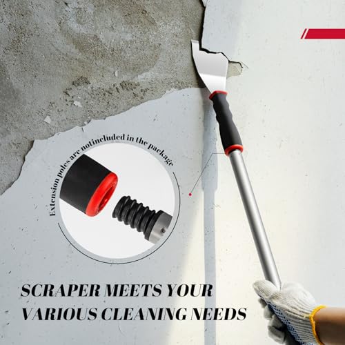 Mister Rui 3 Inch Metal Scraper, Bent Heavy Duty Curved Paint Scraper Tool
